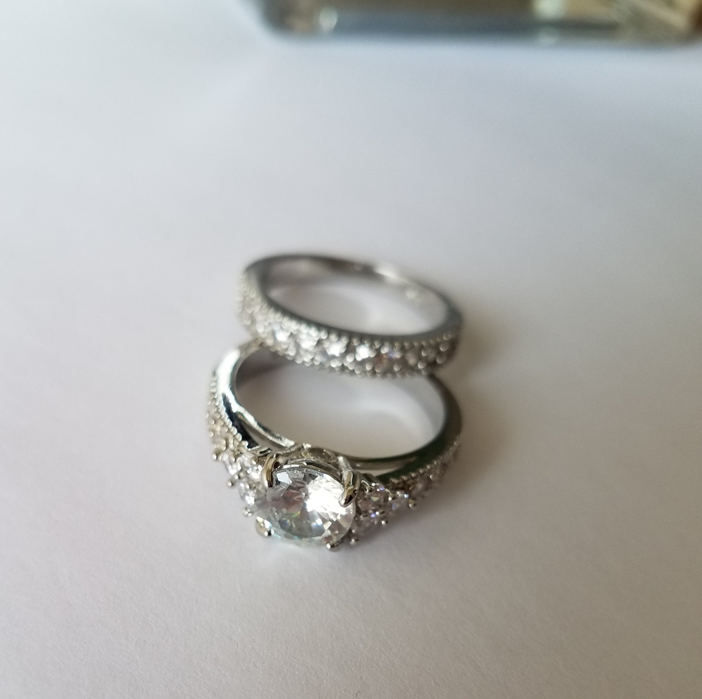 2Pcs/set Beautiful 925 silver plated rings!!! - Picture 2 of 8